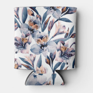 Moody Alstroemeria: Muster für Aquarellfarben-Blum Dosenkühler