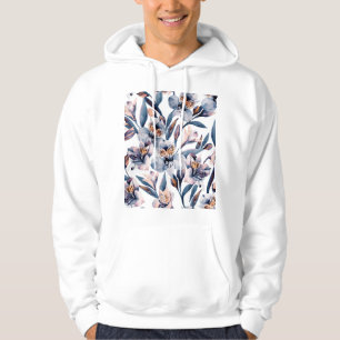 Moody Alstroemeria: Muster für Aquarellfarben-Blum Hoodie