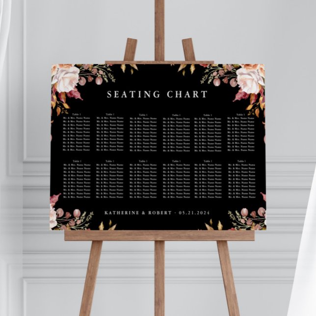 Moody Autumn Floral Wedding Chart Poster (Von Creator hochgeladen)