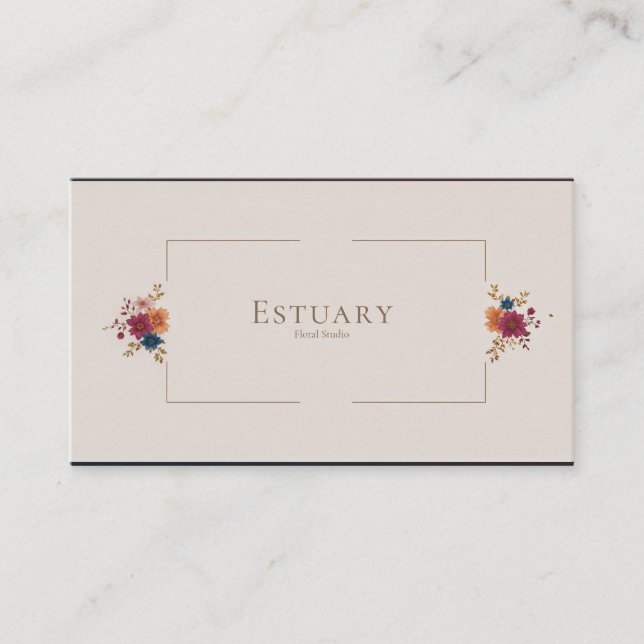 Moody Autumnal Floral Rose Jewel Tone Square Visitenkarte (Vorderseite)
