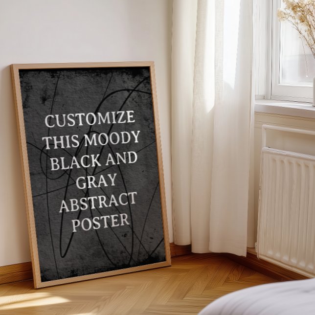 Moody Background Custom Sign Black Grau Abstrakt Poster (Von Creator hochgeladen)