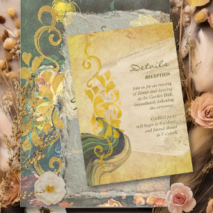 Moody-Baroque Vintage Blumenzettel Begleitkarte