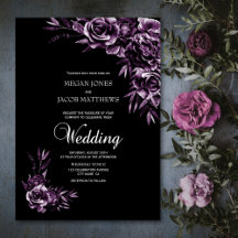 Moody Black and Lila Floral Wedding