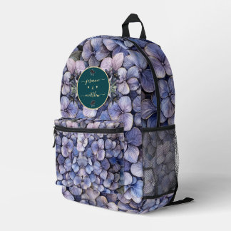 Moody Black Floral Classic Couple Names Wedding Bedruckter Rucksack