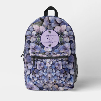 Moody Black Floral Classic Couple Names Wedding Bedruckter Rucksack