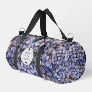 Moody Black Floral Classic Couple Names Wedding Duffle Bag