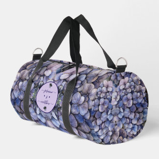 Moody Black Floral Classic Couple Names Wedding Duffle Bag