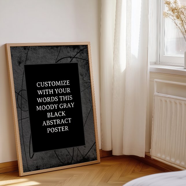 Moody Black Gray Custom Poster Abstrakt Elegante (Von Creator hochgeladen)