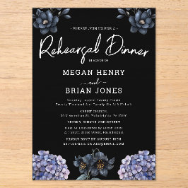Moody Black Rose Classic Wedding Rehearsal Dinner Acryleinladungen