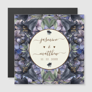 Moody Black Rose Paar Name Hochzeitsmagnetkarte Magnetkarte