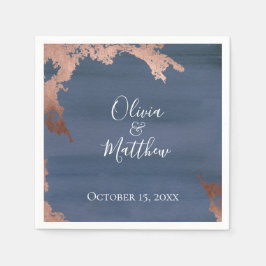 Moody Blue Copper Personalisiert Wedding Serviette