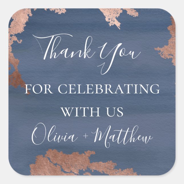 Moody Blue Metallic Personalisiert Quadratischer Aufkleber (Vorderseite)