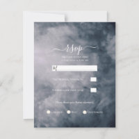 Moody Blue Sky Clouds Celestial Wedding RSVP