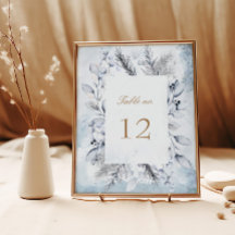 Moody Blue Winter Floral Wedding Number