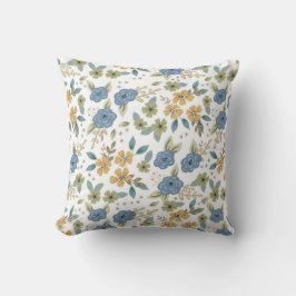 Moody Blues Floral Throw Kissen