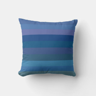 Moody Blues und Mauve-Horizontstreifen Kissen