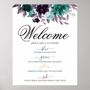 Moody Boho   Aquamarine und Lila soziale Trennung Poster
