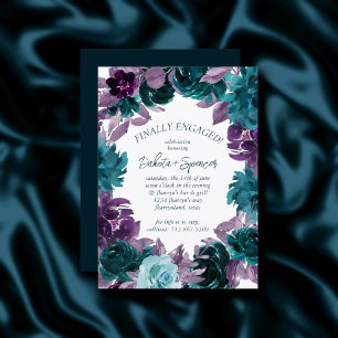 Moody Boho Aquamarines und Lila schließlich Verl Einladung
