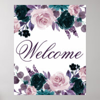Moody Boho | Aubergine Lila Blumen Quinceanera