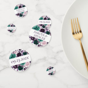 Moody Boho Aubergine Lila und Türkis Maßanfertig Konfetti