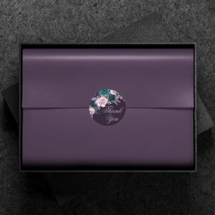 Moody Boho   Dark Eggplant Lila Aquamarin Vielen D Runder Aufkleber
