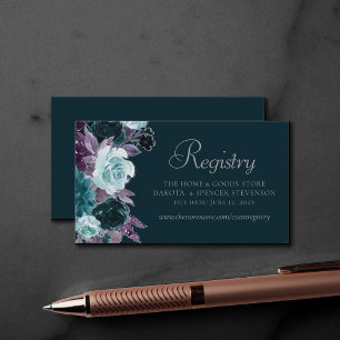 Moody Boho   Deep Aquamarin Türkise Lila Registrie Begleitkarte