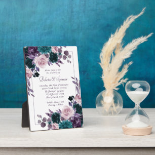 Moody Boho Einladung von Eggplant und Aquamarine Fotoplatte