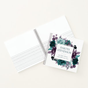 Moody Boho Gästebuch für Aquamarine und Lila Ros Notizbuch
