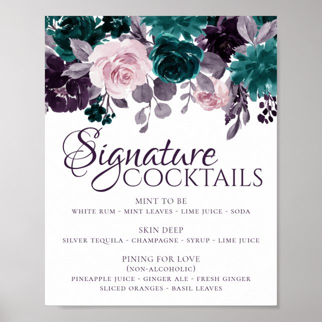 Moody Boho | Lila Aquamarine Signaturgetränke für  Poster (Vorne)