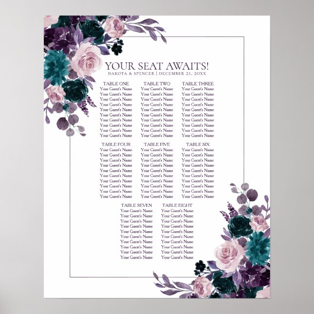 Moody Boho | Lila Blütensitzplatine Poster (Vorne)