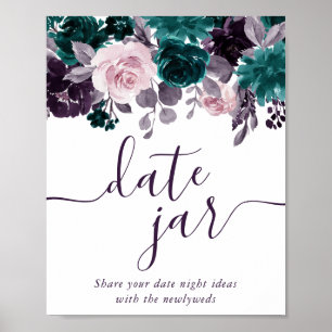 Moody Boho   Lila und Aquamarin Datum Jar. Poster