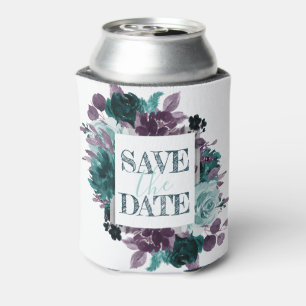 Moody Boho   Save the Date Aquamarine und Lila Blu Dosenkühler