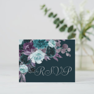 Moody Boho   Tief Aquamarin Türkis Lila UAWG Postkarte