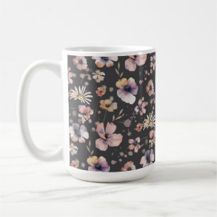 Moody Boho Watercolor Blush Wildflowers Muster Kaffeetasse