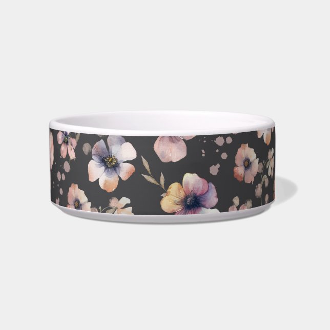 Moody Boho Watercolor Blush Wildflowers Pattern  Napf (Vorderseite)