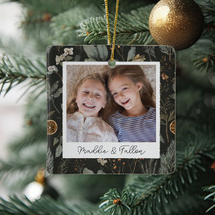 Moody Botanical Double Side Personalisiertes Foto Keramikornament