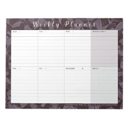 Moody Botanical Weekly Planner | Woche auf einen B Notizblock