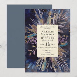 Moody Bouquet botanische Hochzeit Einladung
