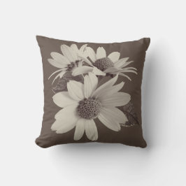 Moody Brown Daisy Benutzerdefiniertes Monogramm Ch Kissen