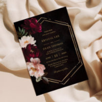 Moody Burgundy Blush Pink Bloral Peonies Wedding