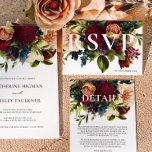 Moody Burgundy Winter Floral Wedding RSVP Karte<br><div class="desc">Moody Burgundy Floral Wedding Collection, eine faszinierende Fusion von tiefen, reichen Farben. Mit seinen marineblauen, smaragdgrünen und gotischen schwarzen Variationen ist diese Kollektion perfekt für jedes juwelenfarbene Hochzeitsthema geeignet. Von zauberhaften Einladungen bis hin zu koordinierten Schreibwaren, erfassen unsere Designs das Wesen von Romantik und Drama. Entspannen Sie Ihren Hochzeitstag mit...</div>