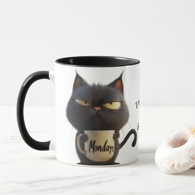 Moody Cat Café Mug - Purrffpour les Sips Grumpy (Avec donut)
