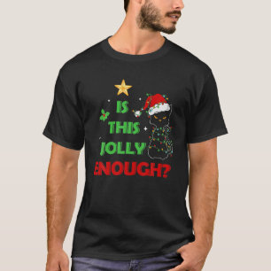 Moody Cat Christmas Lights Is This Jolly Enough? C T-Shirt