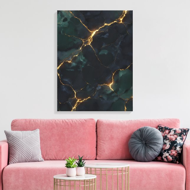 Moody Celestial — Dark Academia & Kintsugi Suite Leinwanddruck (Insitu (Wohnzimmer))