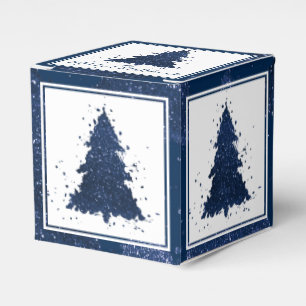 Moody Christmas Tree Classy Dark Navy Blue Geschenkschachtel