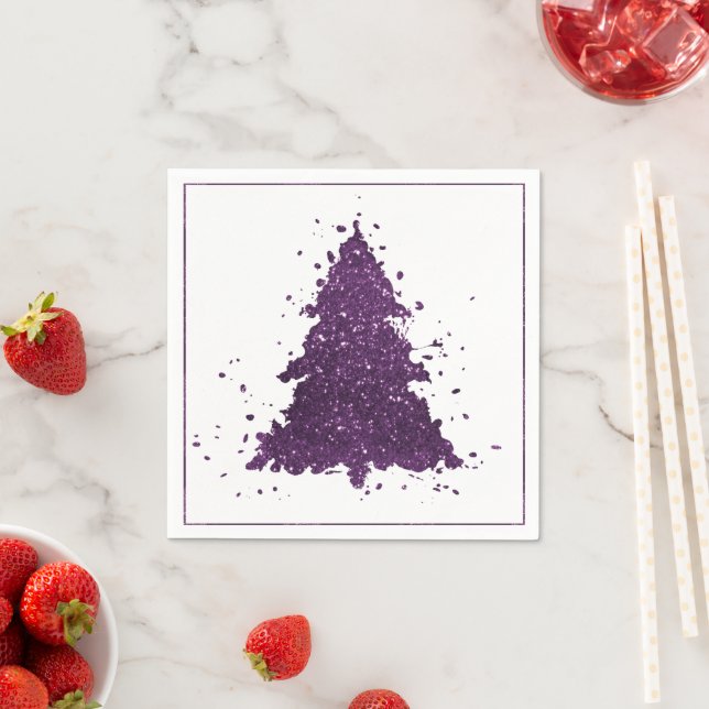Moody Christmas Tree | Classy Navy Blue Spritzer Serviette (Beispiel)
