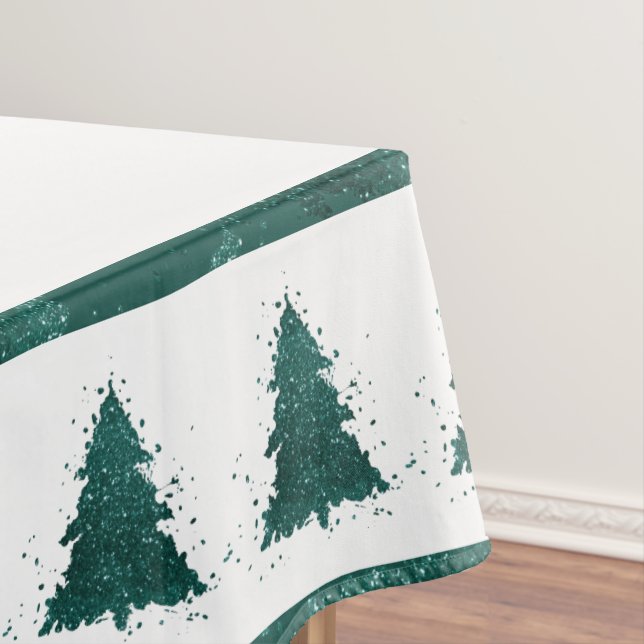 Moody Christmas Tree | Dunkler Aquamariner Spritze Tischdecke (Beispiel)