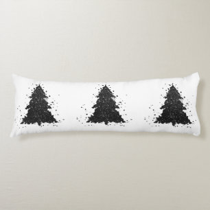 Moody Christmas Tree Onyx Silvery Black Spritzer Seitenschläferkissen