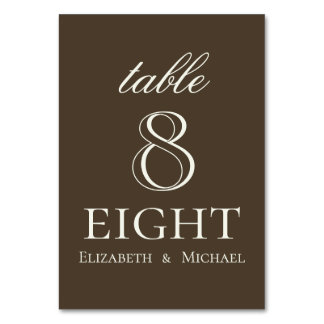 Moody Coffee Ivory Script Hochzeit Tischnummer