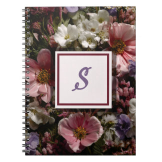 Moody Color Floral Carnet initial